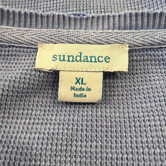 Sundance Blue Embroidered Larue Waffle Tee Size XL - Picture 10 of 11